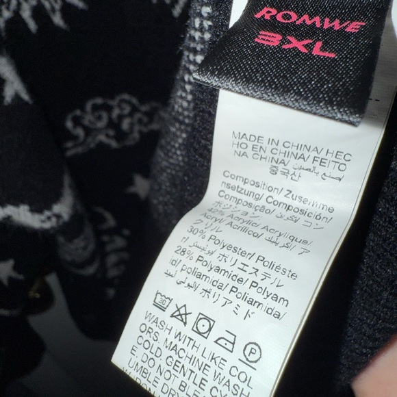 Romwe Goth Witchy Long Sleeve Crew Neck Sweater Black Celestial Snakes - Picture 4 of 6